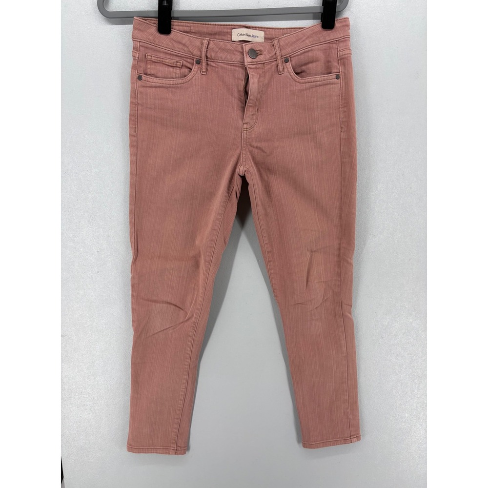 Calvin‎ Klein Womens Jeans Ankle Skinny Dusty Rose Mauve Denim 6 - Picture 2 of 5